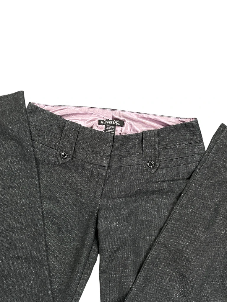 detail view, Stooshx Charcoal Pinstripe Slim Bootcut Suit Pants, vintage Y2K second hand piece, image 4