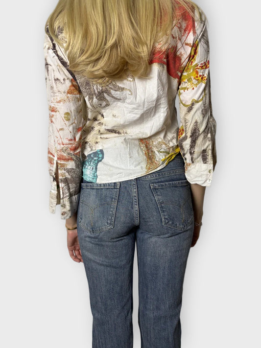 back view, Just Cavalli Vibrant Button-Down Top, vintage Y2K second hand piece