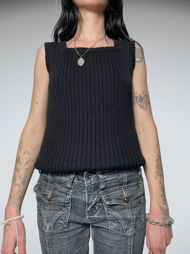 front view, Polo Ralph Lauren Ralph Lauren Sleeveless Jumper, vintage Y2K second hand piece