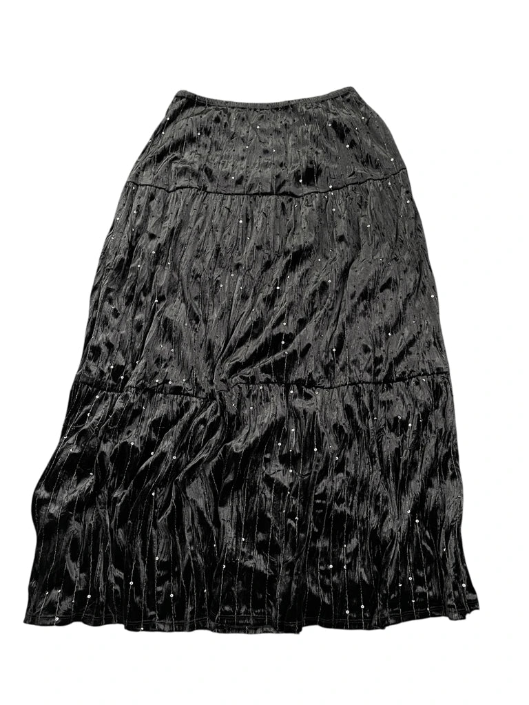 back view, Miorasol Black Midi Skirt, vintage Y2K second hand piece