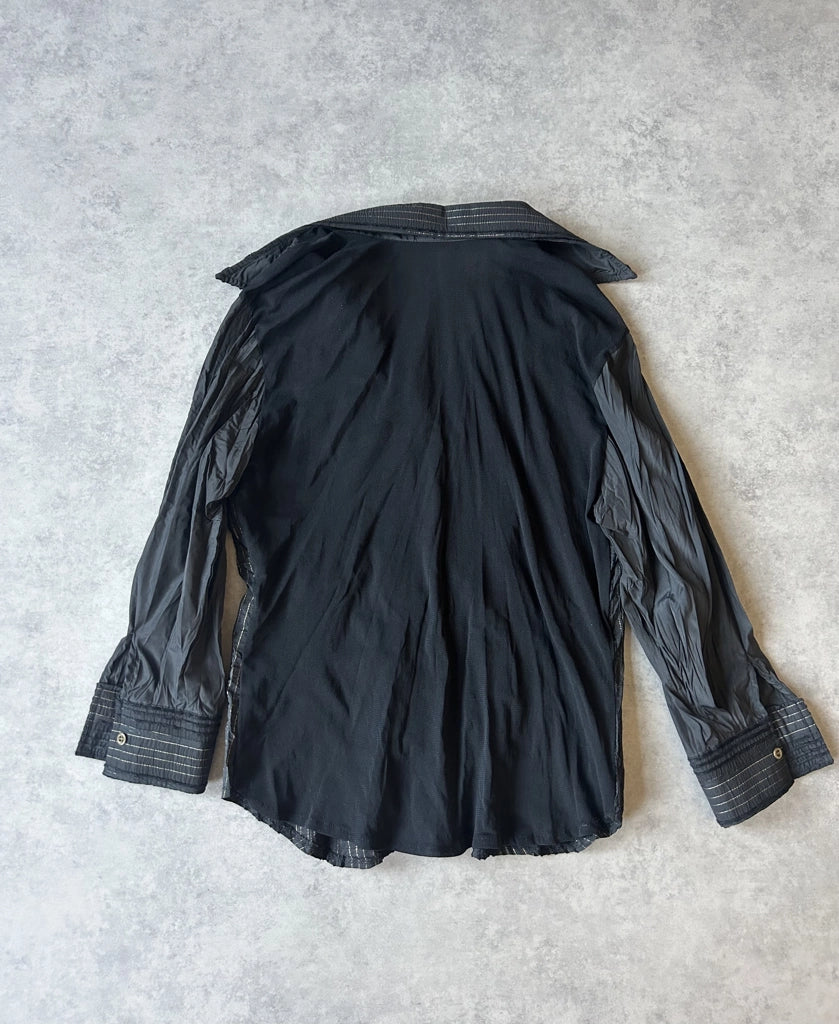 detail view, VALENTINA’S Y2K Black Button-Up Shirt, vintage Y2K second hand piece, image 7