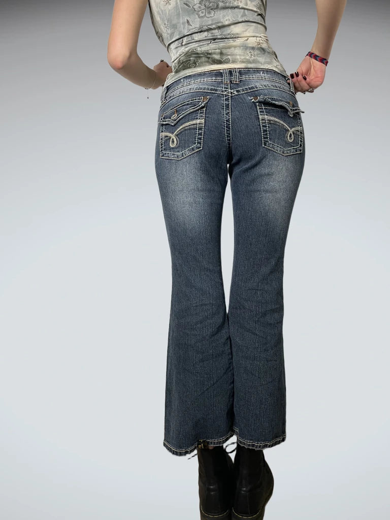 back view, Angels Flared Pants, vintage Y2K second hand piece