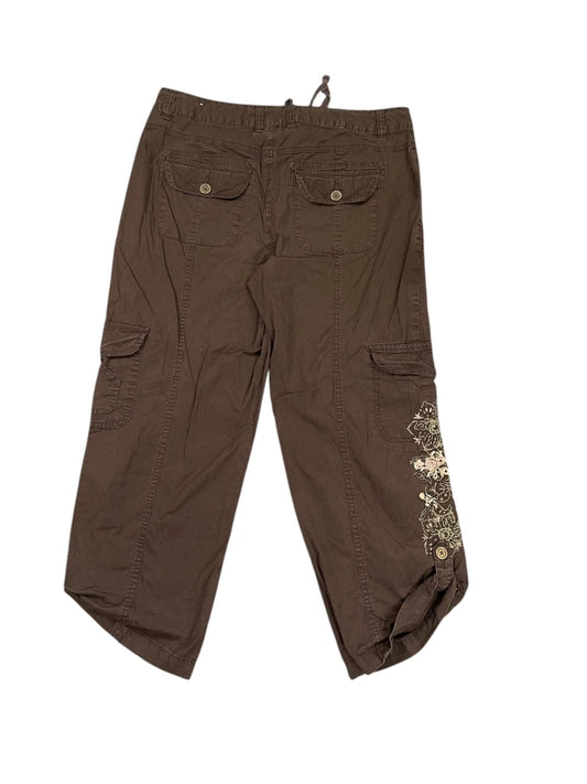 back view, Style & Co Brown Cropped Pants, vintage Y2K second hand piece