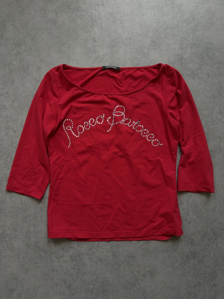 detail view, Roccobarocco Top, vintage Y2K second hand piece, image 6