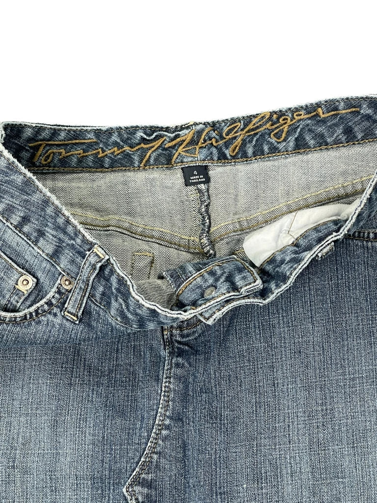 detail view, Light Blue Classic Denim Skirt, vintage Y2K second hand piece
