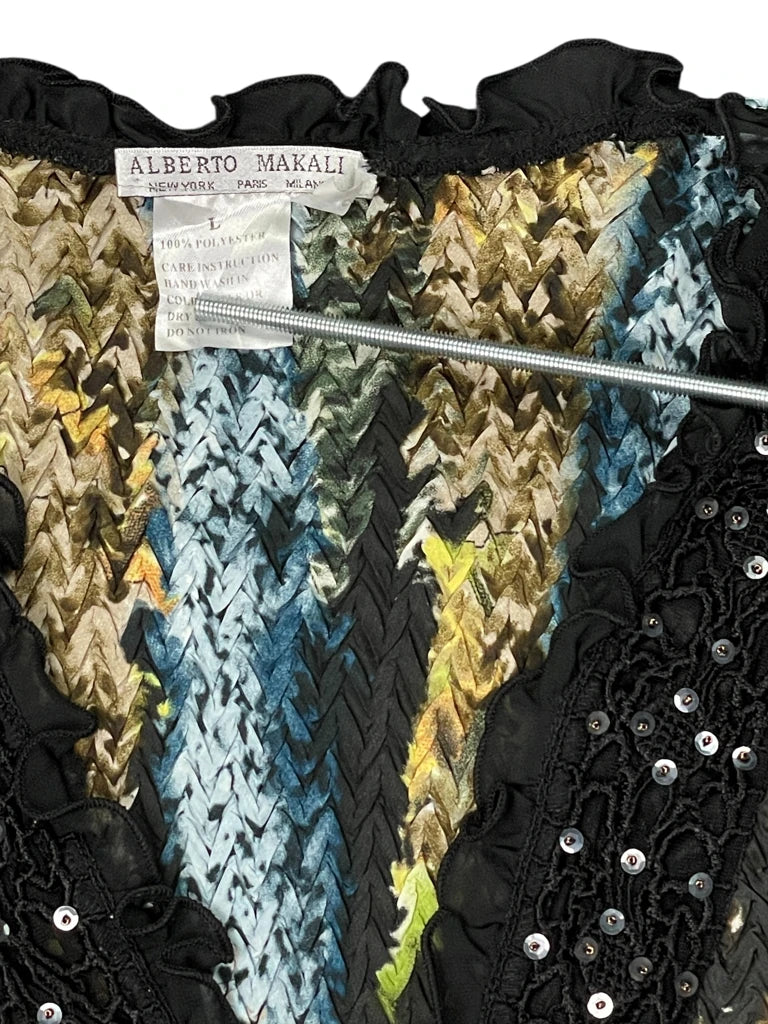 detail view, Alberto Makalli Colorful Dress Top, vintage Y2K second hand piece