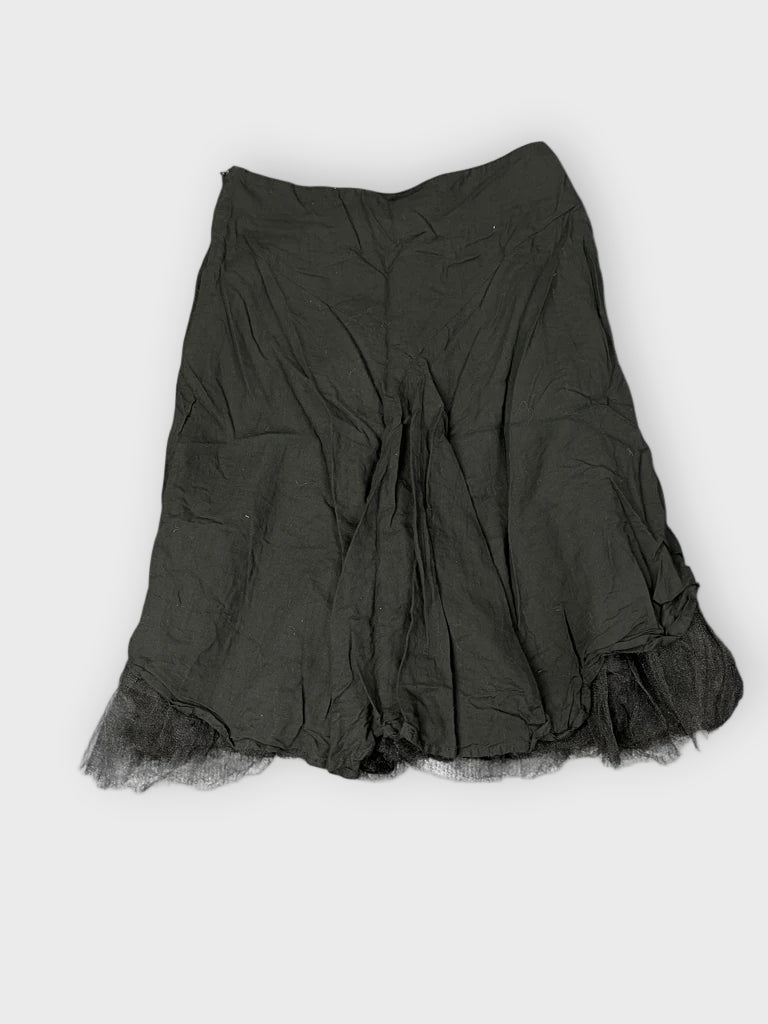back view, Necessary Objects Urban Noir Cotton Flare Skirt, vintage Y2K second hand piece