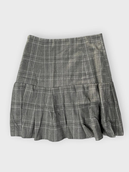 back view, Spacegivly Grey Checkered Pleated Skirt, vintage Y2K second hand piece