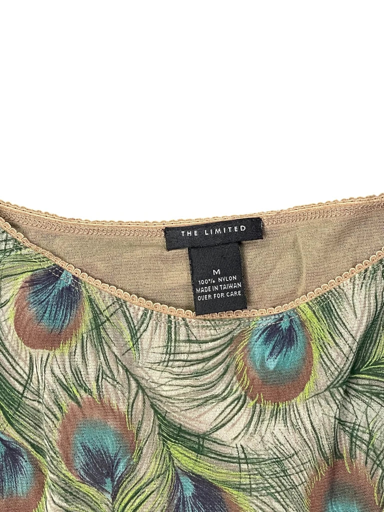 detail view, The Limited green peacock feather longsleeve, vintage Y2K second hand piece