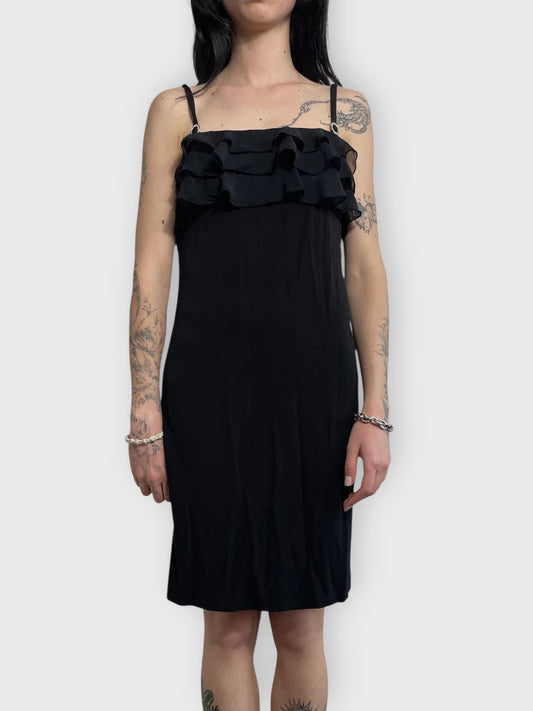 front view, J. Ribhoff black dress, vintage Y2K second hand piece