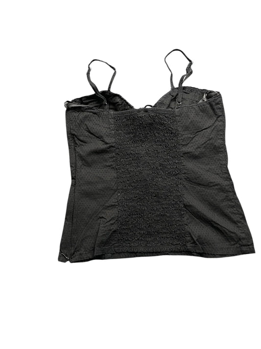 back view, Xoxo Black Lace-Up Corset Cami, vintage Y2K second hand piece