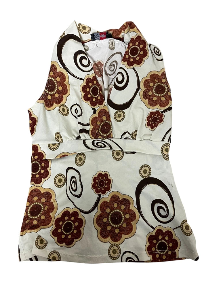 front view, MM? Psychedelic Bloom – Swirled Retro Crop, vintage Y2K second hand piece