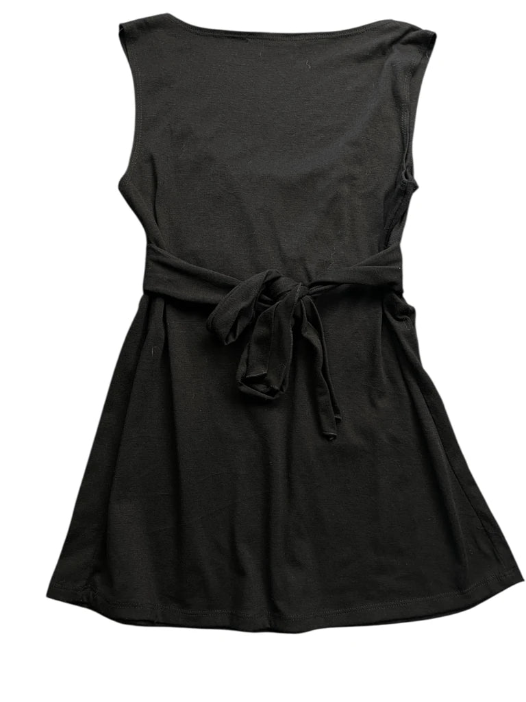 back view, Simply Black Long Belt Detail Dress Top, vintage Y2K second hand piece
