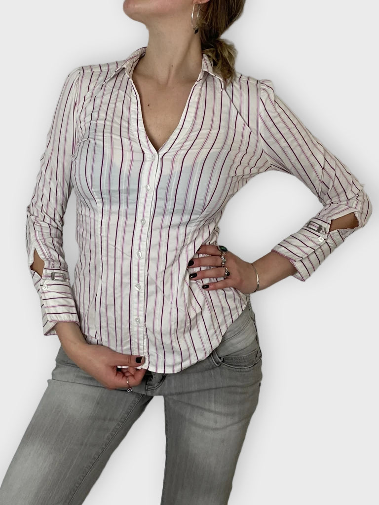 front view, Express Design Studio Striped Shirt, vintage Y2K second hand piece