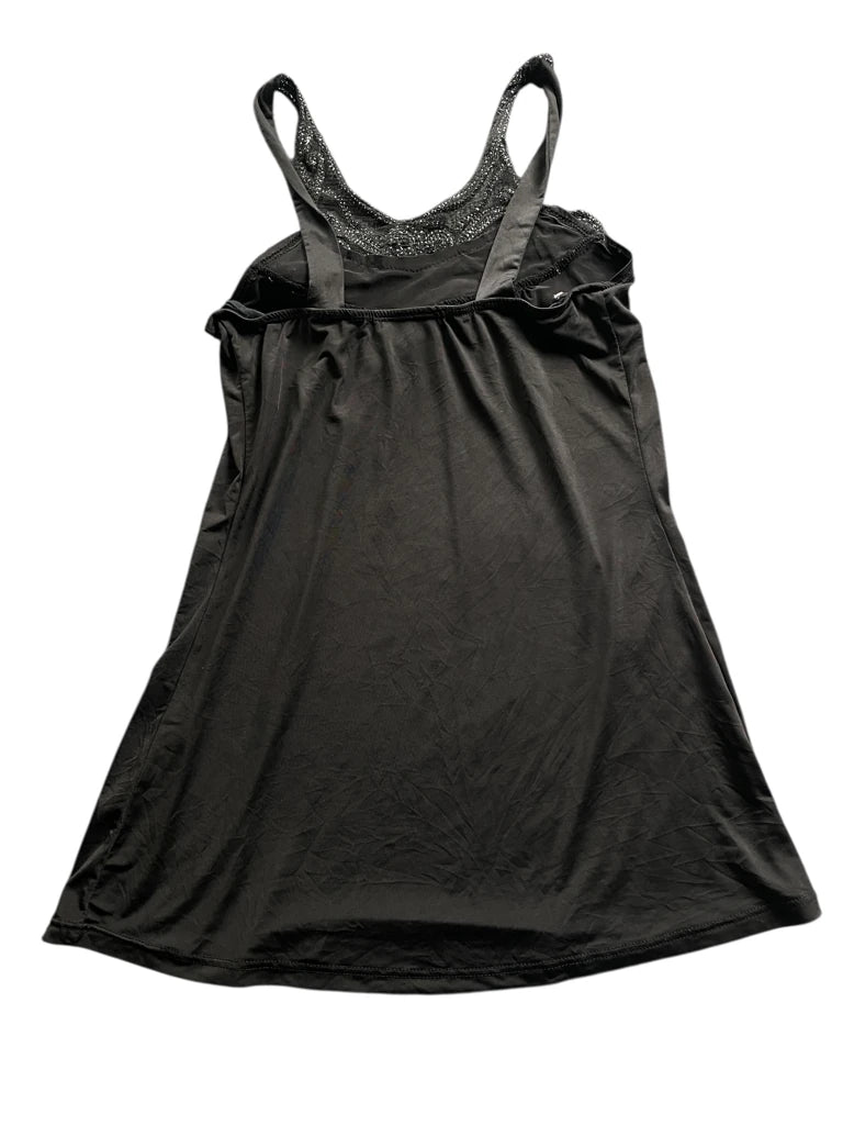 detail view, Finesse Black Beaded Floral Camisole, vintage Y2K second hand piece, image 4