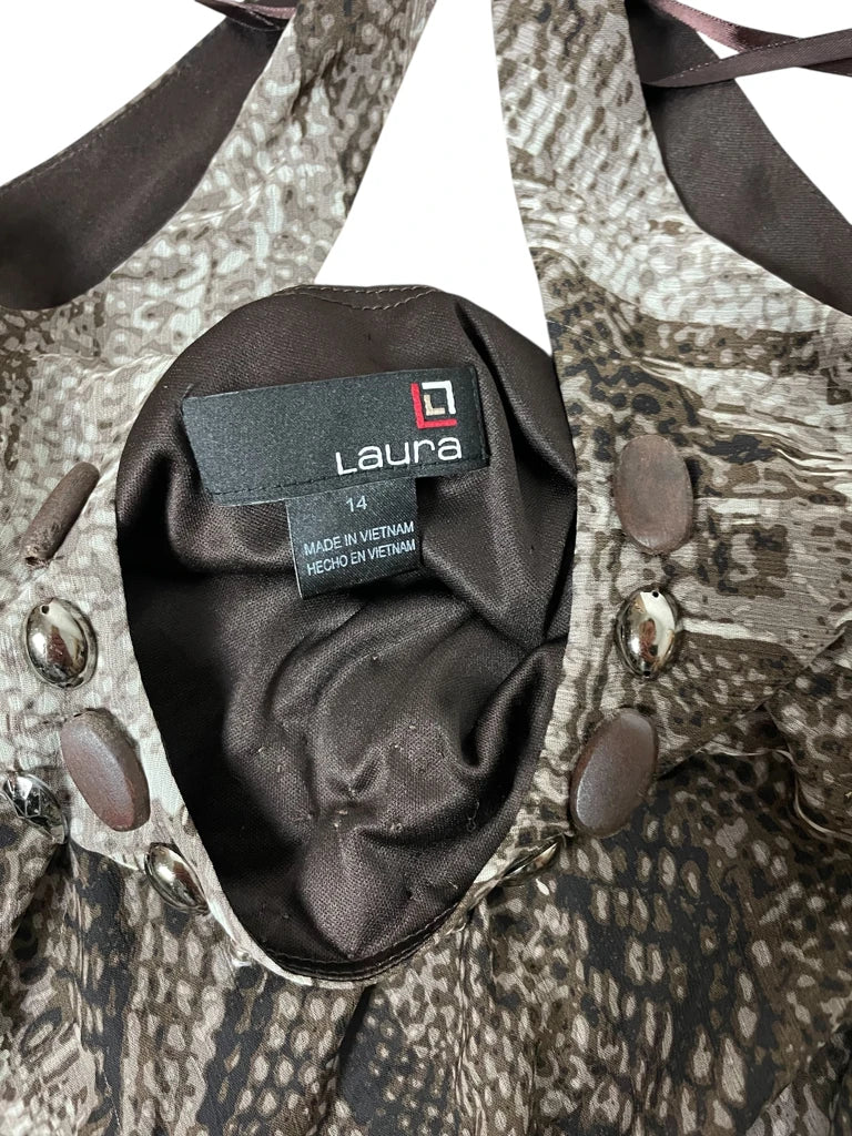 detail view, Laura Viper Veil – Wild Mesh Maxi Dress (L?), vintage Y2K second hand piece, image 4