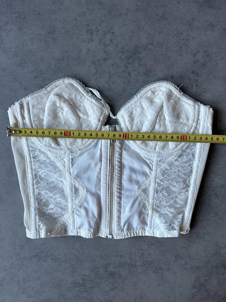 detail view, Peter Pan Y2K White Corset Top, vintage Y2K second hand piece, image 10