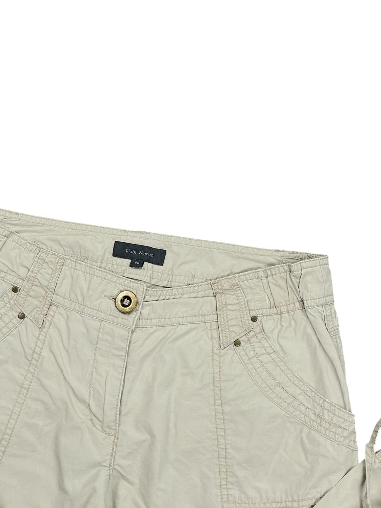 detail view, Kiabi Beige Cropped Cargo Pants, vintage Y2K second hand piece, image 4