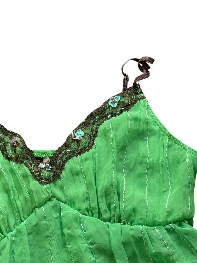 detail view, Sequin Spaghetti Top, vintage Y2K second hand piece, image 6