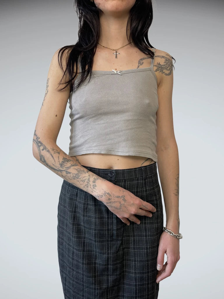 front view, Grey Tank Top, vintage Y2K second hand piece