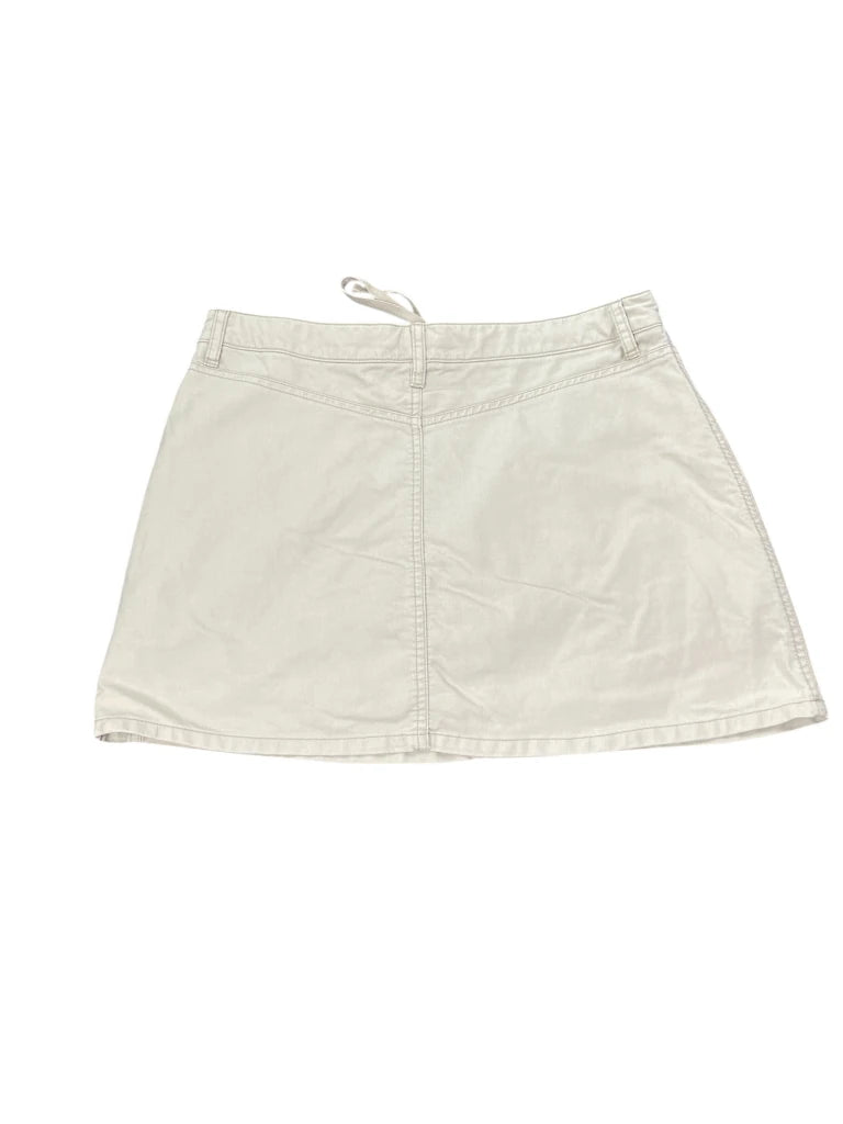 back view, Maurices Beige Cotton Mini Skirt, vintage Y2K second hand piece