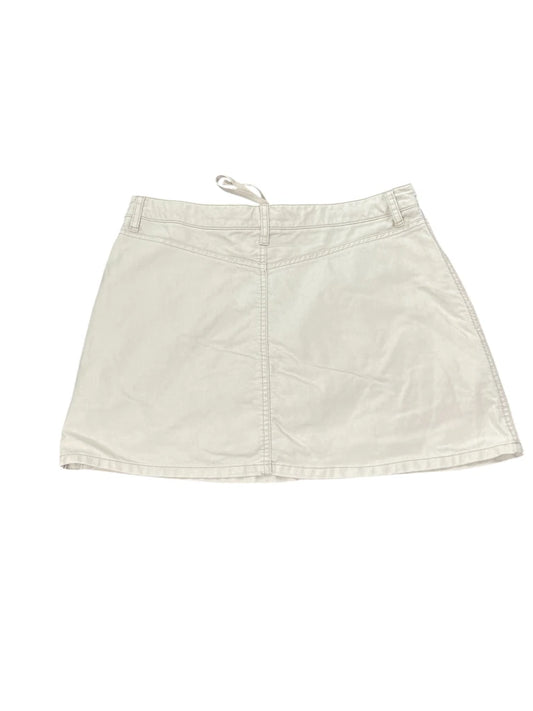 back view, Maurices Beige Cotton Mini Skirt, vintage Y2K second hand piece