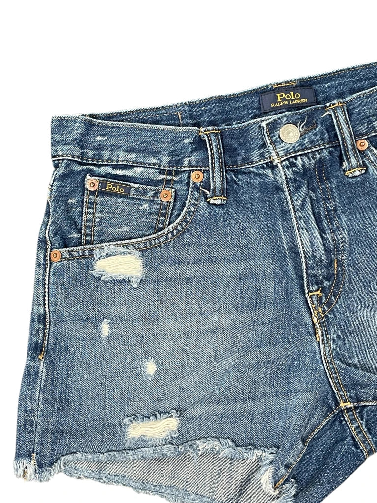 detail view, Polo Ralph Lauren Classic Cutoff Denim Hotpants, vintage Y2K second hand piece, image 6