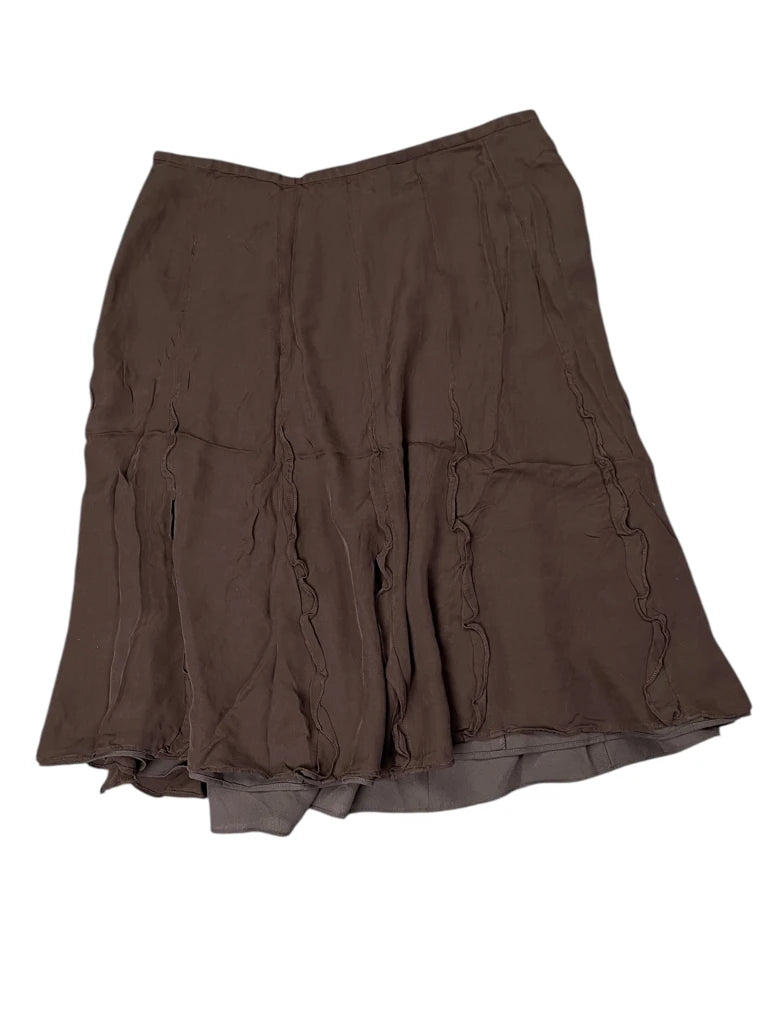 back view, Ellen Tarcy Chocolate Silk Elegance Skirt, vintage Y2K second hand piece
