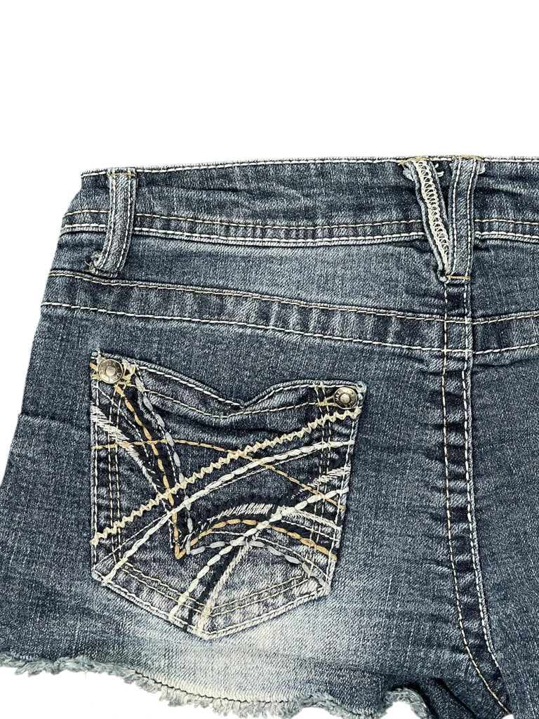 detail view, Wall Flawor Wall Flavor Distressed Denim Hotpants, vintage Y2K second hand piece, image 4