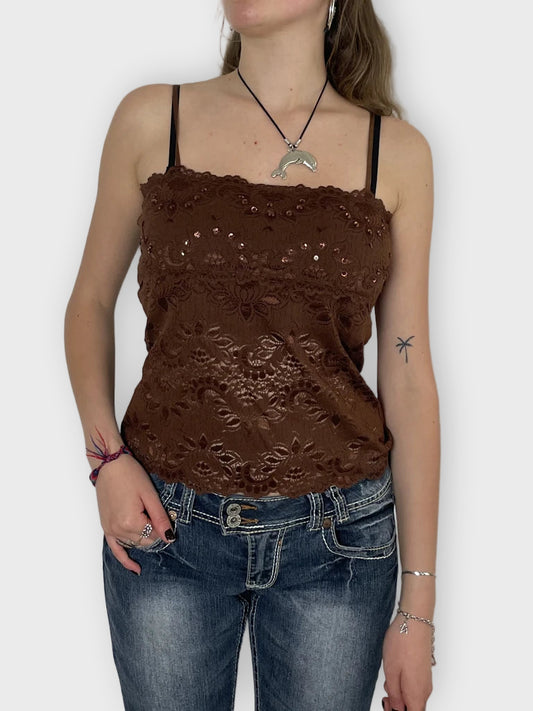 front view, Lace Top, vintage Y2K second hand piece