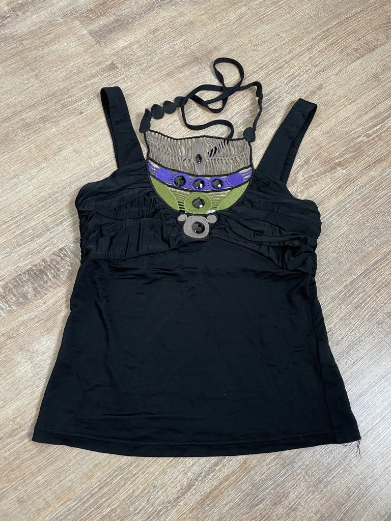 detail view, Mariella Rosati Halter Top, vintage Y2K second hand piece, image 6