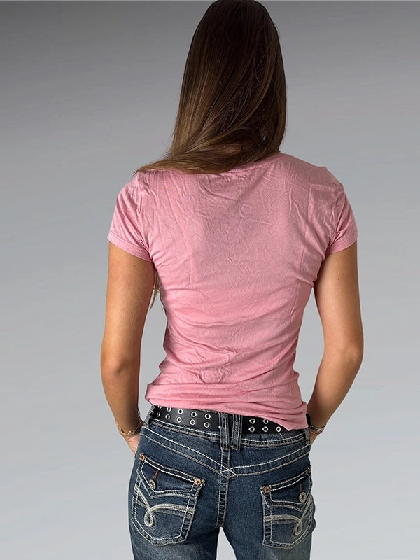 back view, Pink Juicy Couture Graphic Tee, vintage Y2K second hand piece