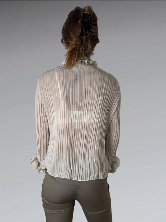 back view, Jaipur Beige Vintage Summer Top, vintage Y2K second hand piece