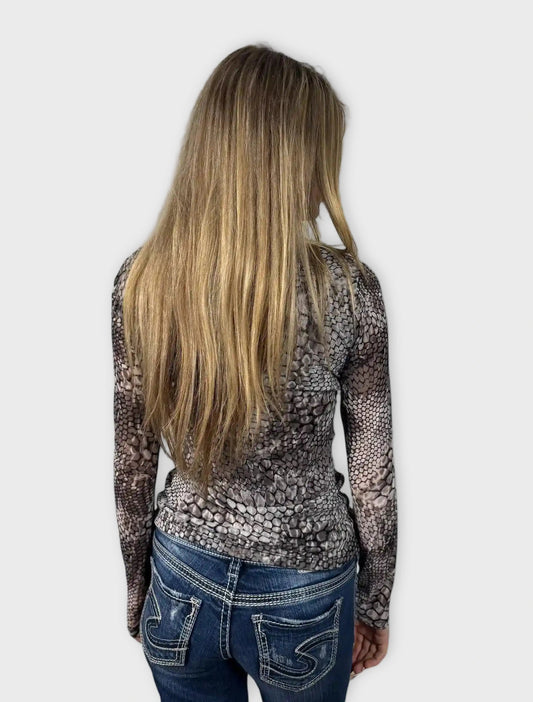 back view, INC Snakeskin Print Vintage Top, vintage Y2K second hand piece