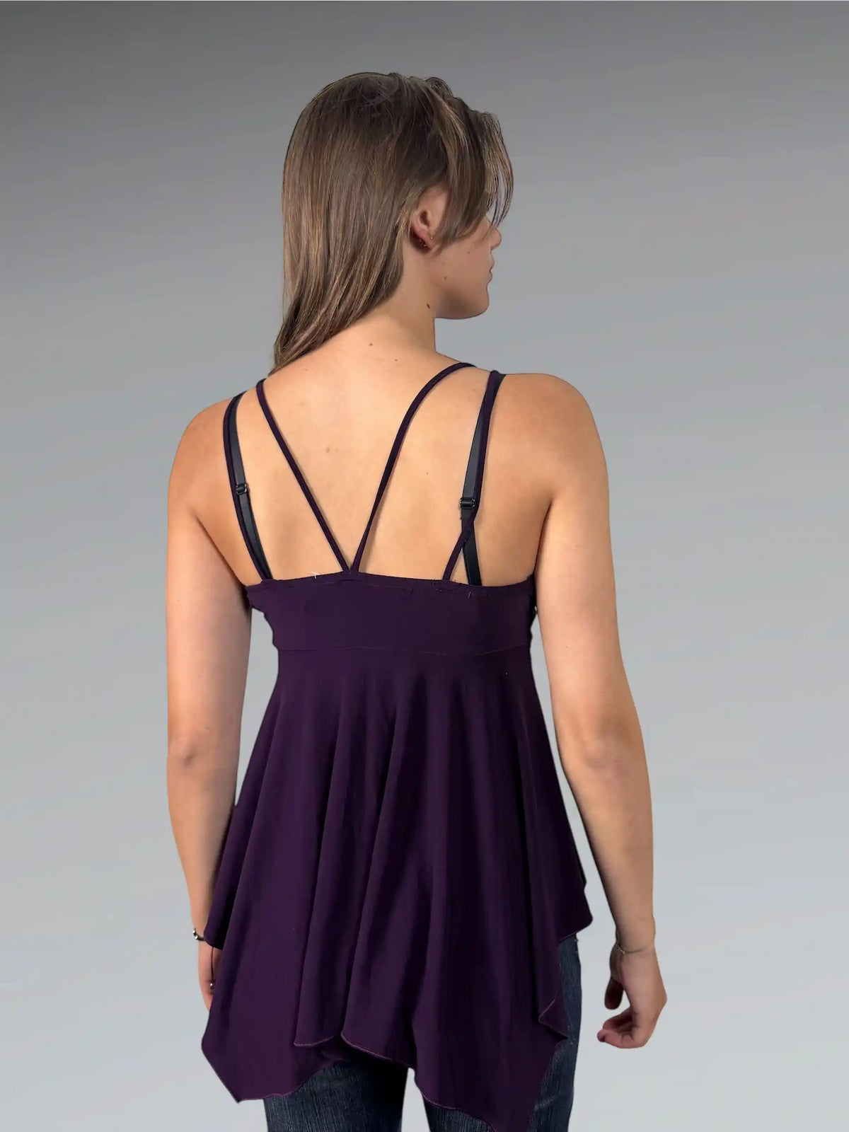 back view, Simple Purple Elegant Top, vintage Y2K second hand piece