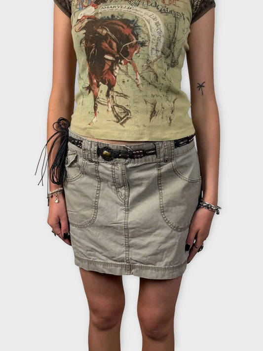 front view, H&M Earthtone Pocket Skirt in Cargo Style, vintage Y2K second hand piece