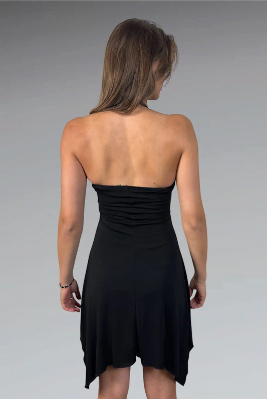 back view, Rampage Black Halter Dress Top, vintage Y2K second hand piece