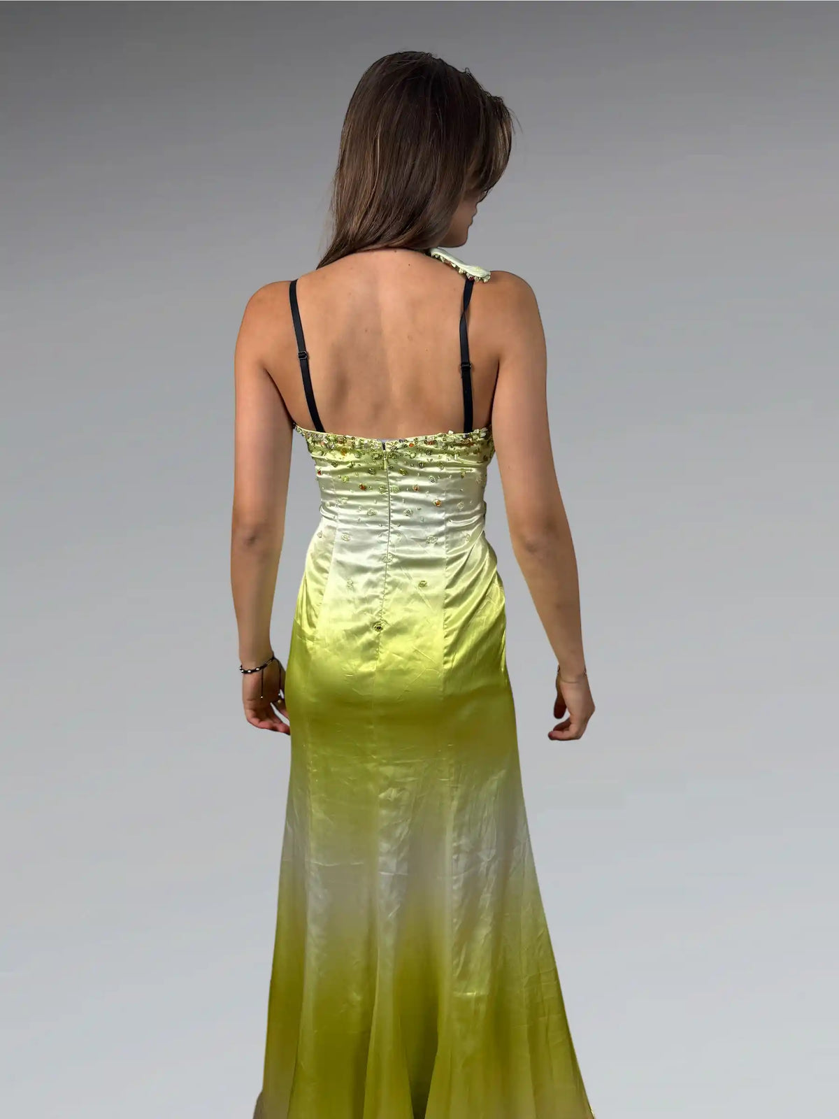 detail view, Love Mel Emerald Dream Maxi Dress, vintage Y2K second hand piece