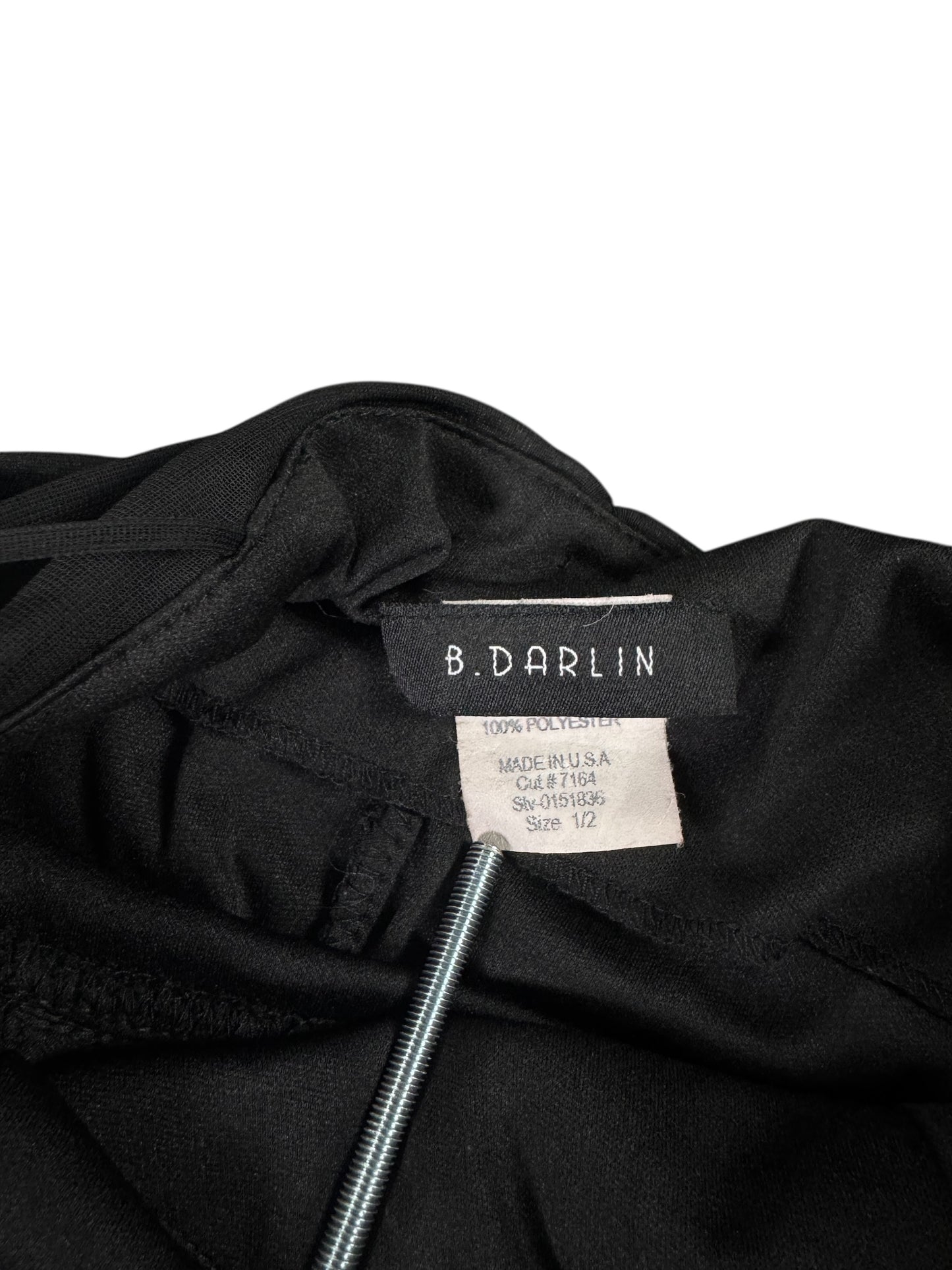 detail view, B Darlin Timeless Black Ruched Evening Dress, vintage Y2K second hand piece, image 4
