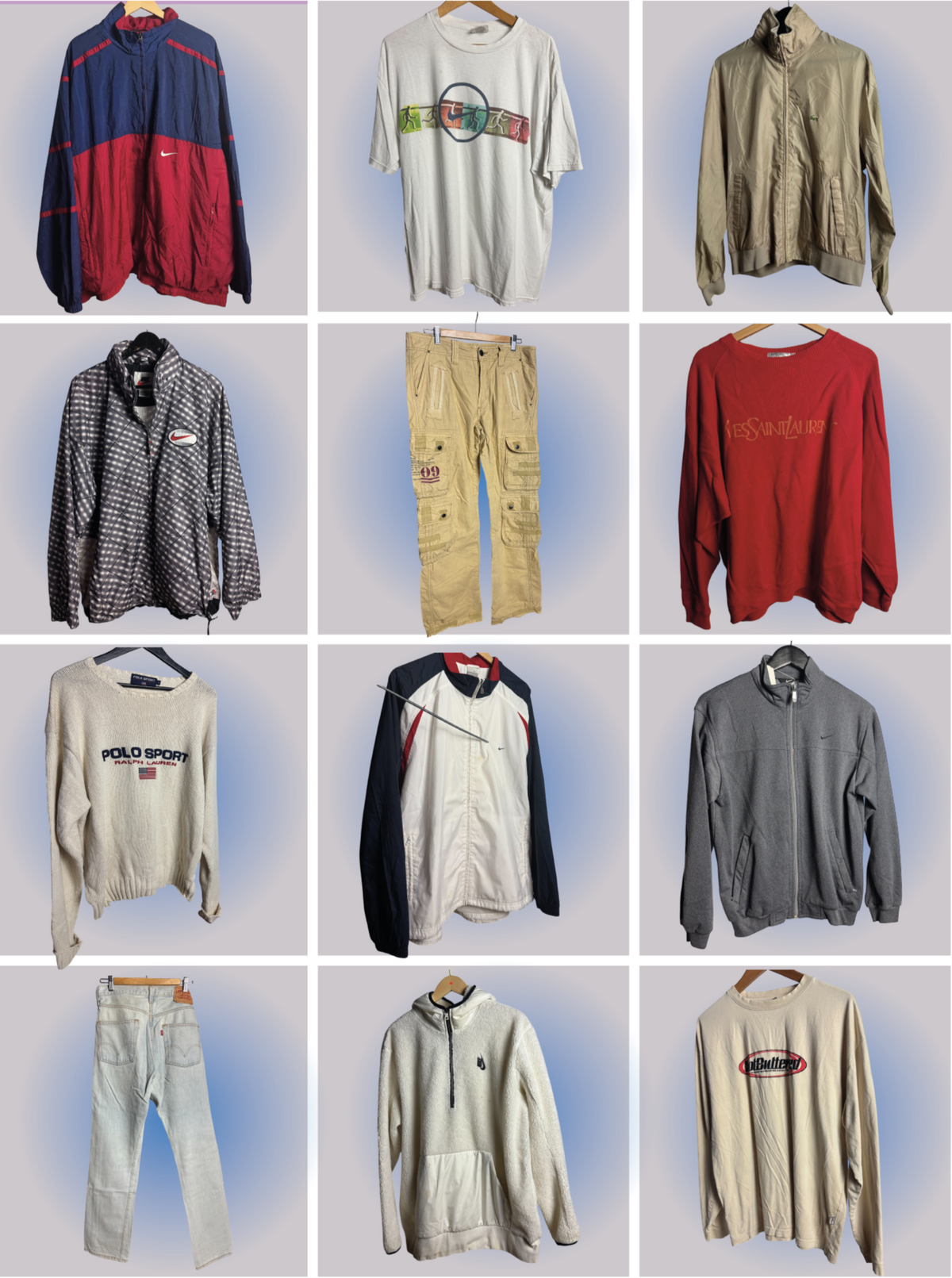 front view, 90s Y2K Men’s Streetwear Resell Bulk – 62 Vintage Pieces (€7.24 Ø), vintage Y2K second hand piece