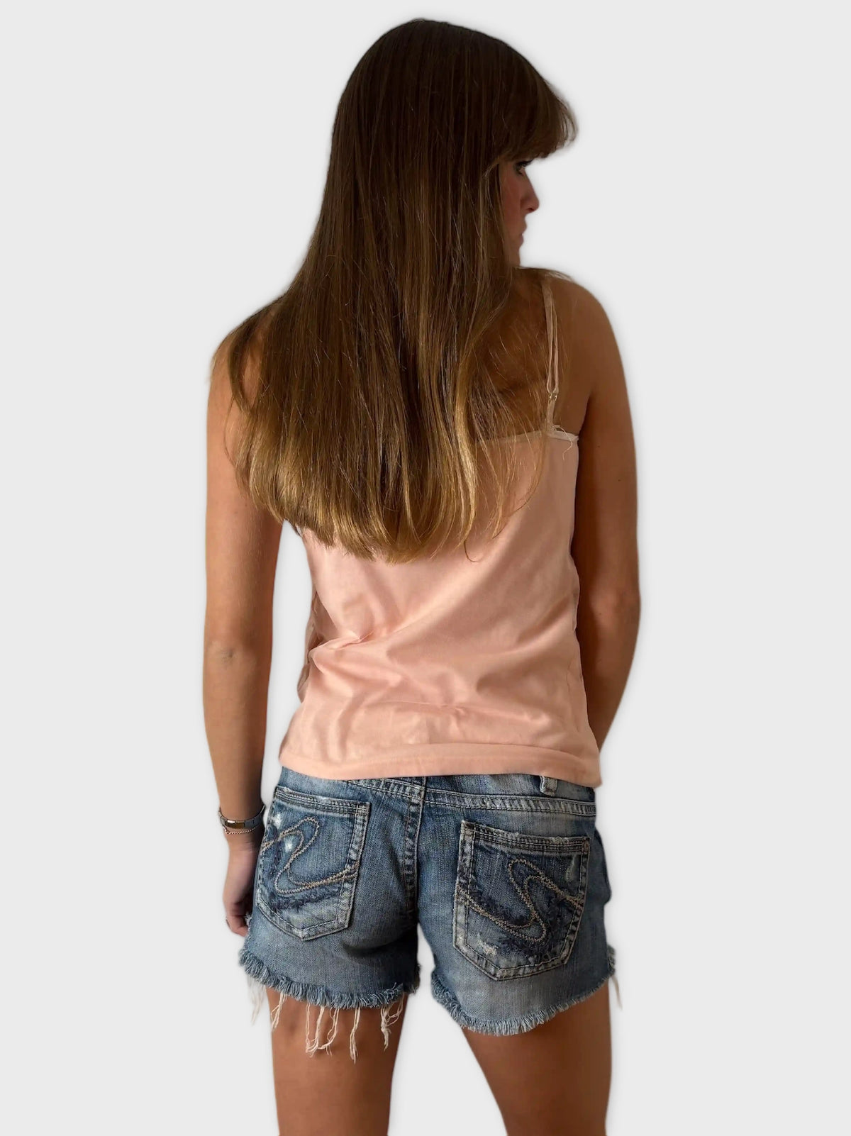 back view, Silver Jeans Heavy Distressed Denim Hotpants, vintage Y2K second hand piece
