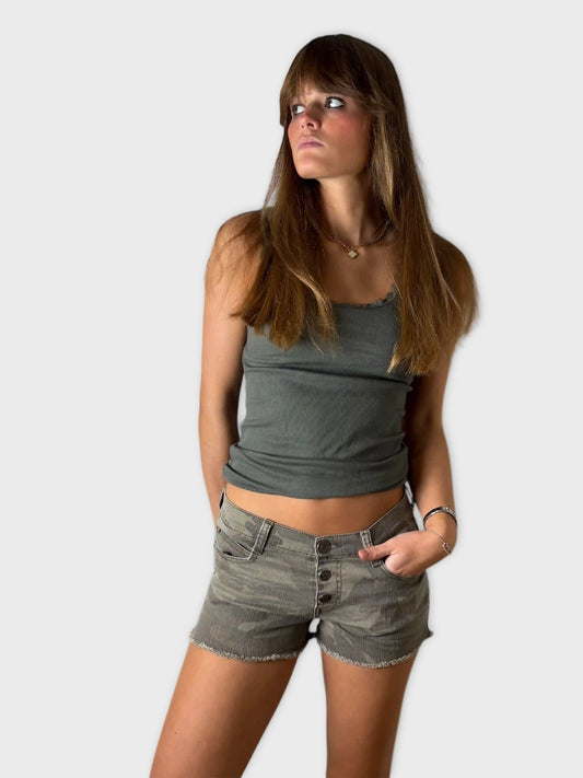 Mudd Black Camo-Inspired Denim Hotpants (L)