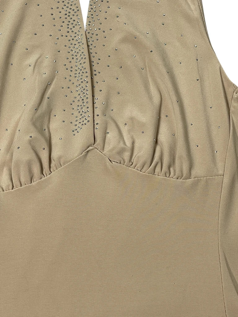 detail view, Beige Rhinestone Halter Neck Top, vintage Y2K second hand piece, image 6