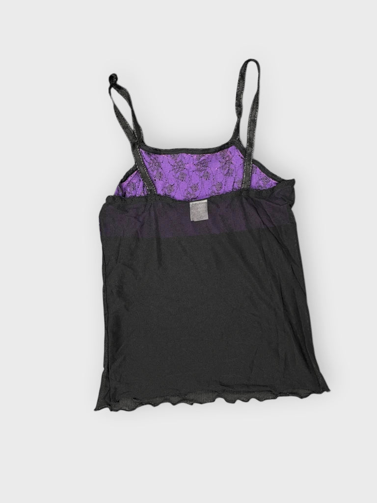 Peeping tone purple black dessoue top (S)