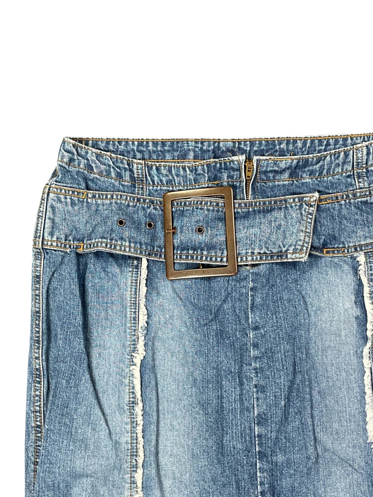 detail view, Carolina Blues Long Denim Skirt, vintage Y2K second hand piece, image 4
