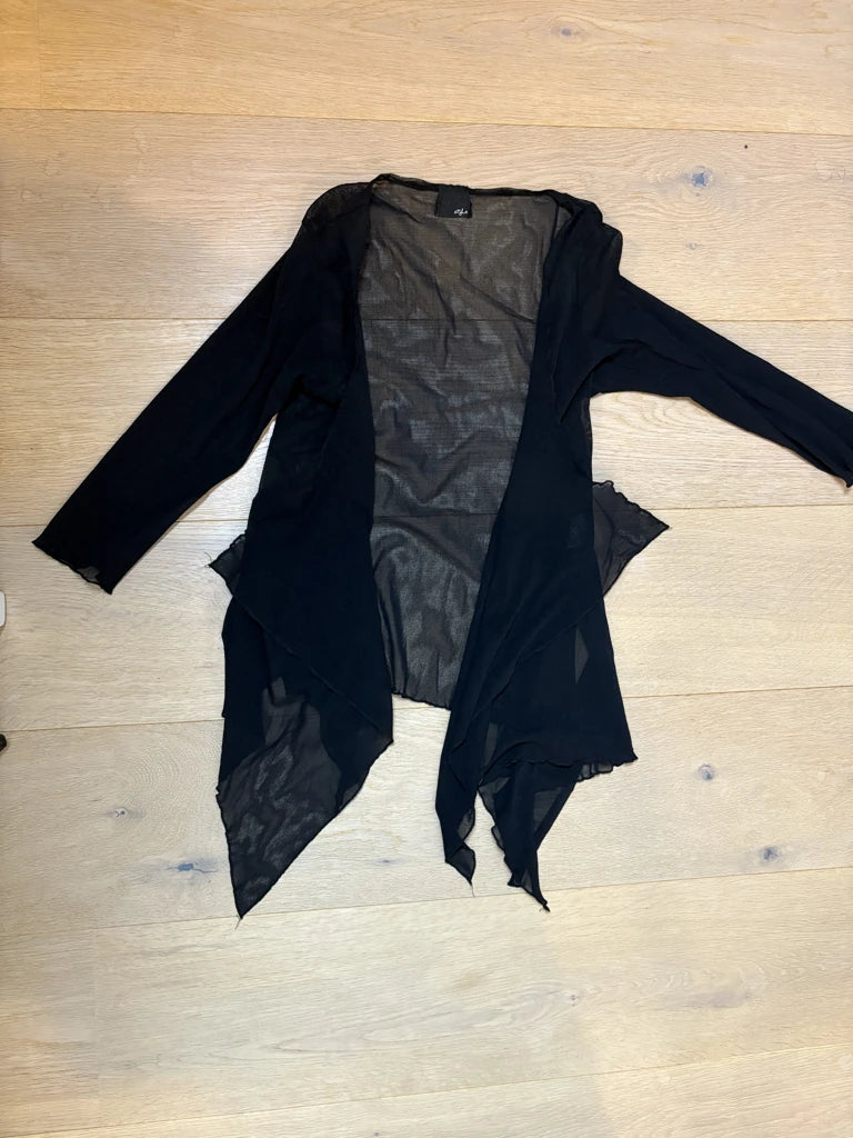detail view, Style Y2K Black Mesh Bolero, vintage Y2K second hand piece, image 6