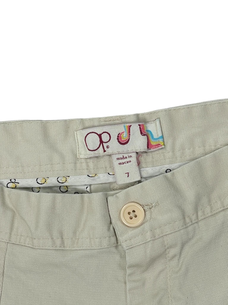detail view, Ocean Pacific OP Beige Chino Hotpants, vintage Y2K second hand piece, image 5