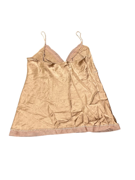 back view, Luxe Golden Silk Crystal Trim Camisole, vintage Y2K second hand piece