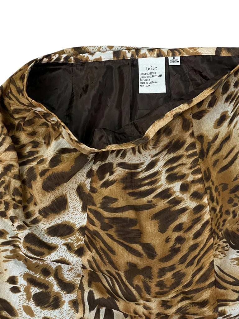 detail view, Le Suit cat Midi Skirt (M)Golden Wild, vintage Y2K second hand piece