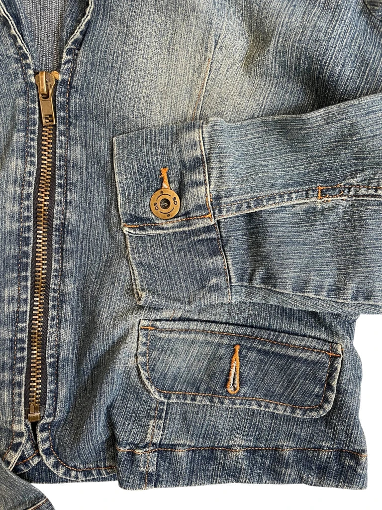 garage mood – cropped denim coat (M)